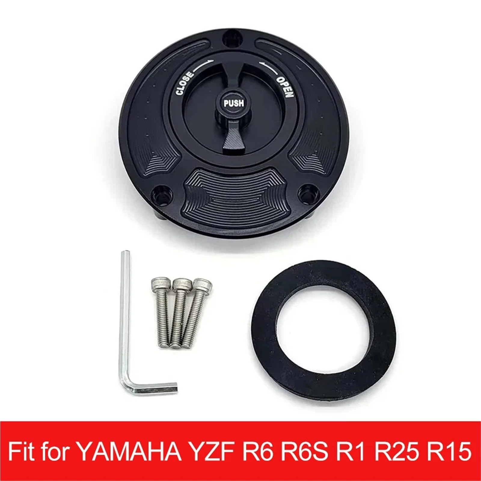 Motocykl CNC pokrywa wlewu paliwa dla Yamaha YZF R6 R6S R1 R25 R15 Fazer FZ1 FZ6 FZ6R FJR1300 TT600E TT600E TT600S FZ1000 FAZER Śruba(Sliver and Red)