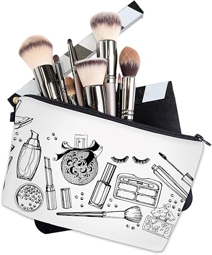 Miniatura 3 de LOOMILOO Bolsa de cosméticos para mujer, adorables y espaciosas, bolsas de maquillaje de viaje, resistente al agua, bolsa de artículos de tocador,