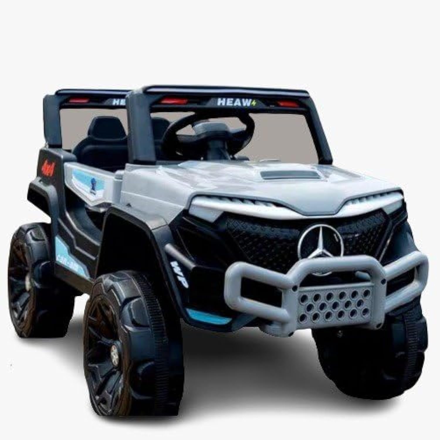 TechPlus Kids Ride on Toy Car - Battery Powered With Motors, Big Toys for Children, Friction Motor (Silver Grey)
