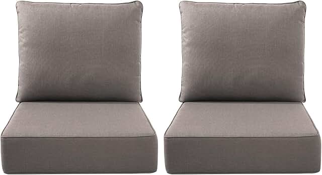 Luxury Outdoor Seat Cushion Set-22 x 24 x 6 Inch Outdoor Chair Cushions ...