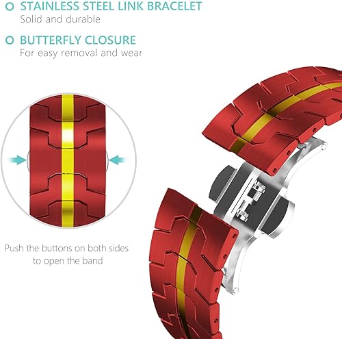 Miniatura 3 de CHANCHY - Correa de acero inoxidable para Apple Watch Ultra de 49454442414038 mm, correa de metal con cierre plegable para Apple Watch Series