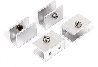 Aexit Aluminum 9mm Fall Protection Thick Rectangle Shape Glass Shelf Clip Support Safety Clips 4pcs