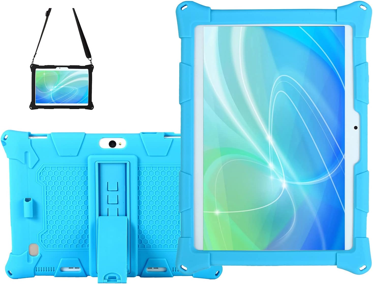Silicone Case for Dragon Touch Notepad K10/K10/Max10,FLYINGTECH 10,MatrixPad S30,Lectrus 10,Hoozo 10,ZONKO 10.1,Victbing 10,Allmeida 10,XINYANGCH 10,CHAOHENG 10,AOYODKG 10, SkyBlue