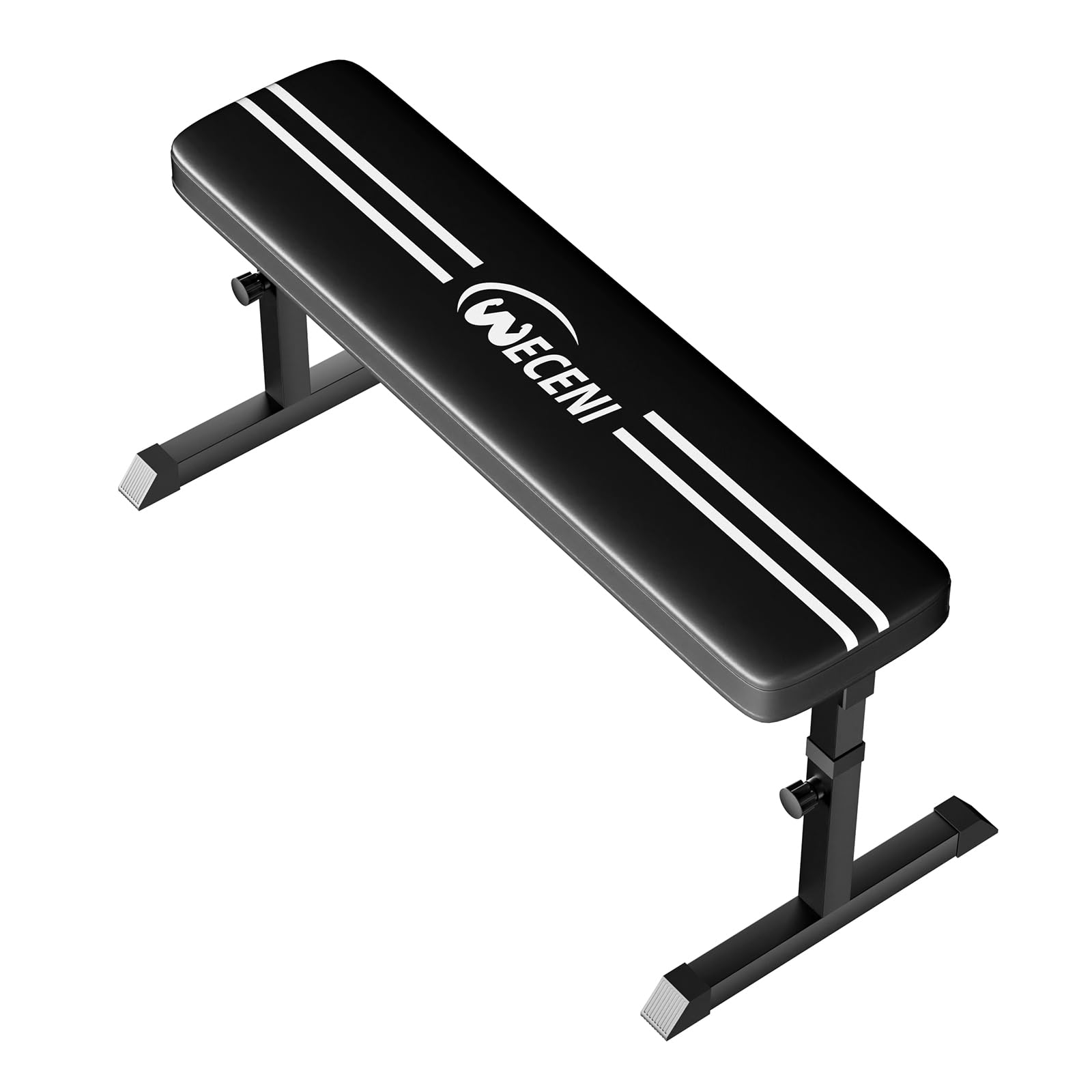 Black Flat weight Bench, Bench workout, Easy Assembly for Training Bench Press with adjustable height, 600LBS gym bench for Full Body Workout and home workout, 4 Adjustable Heights Heavyy Bench