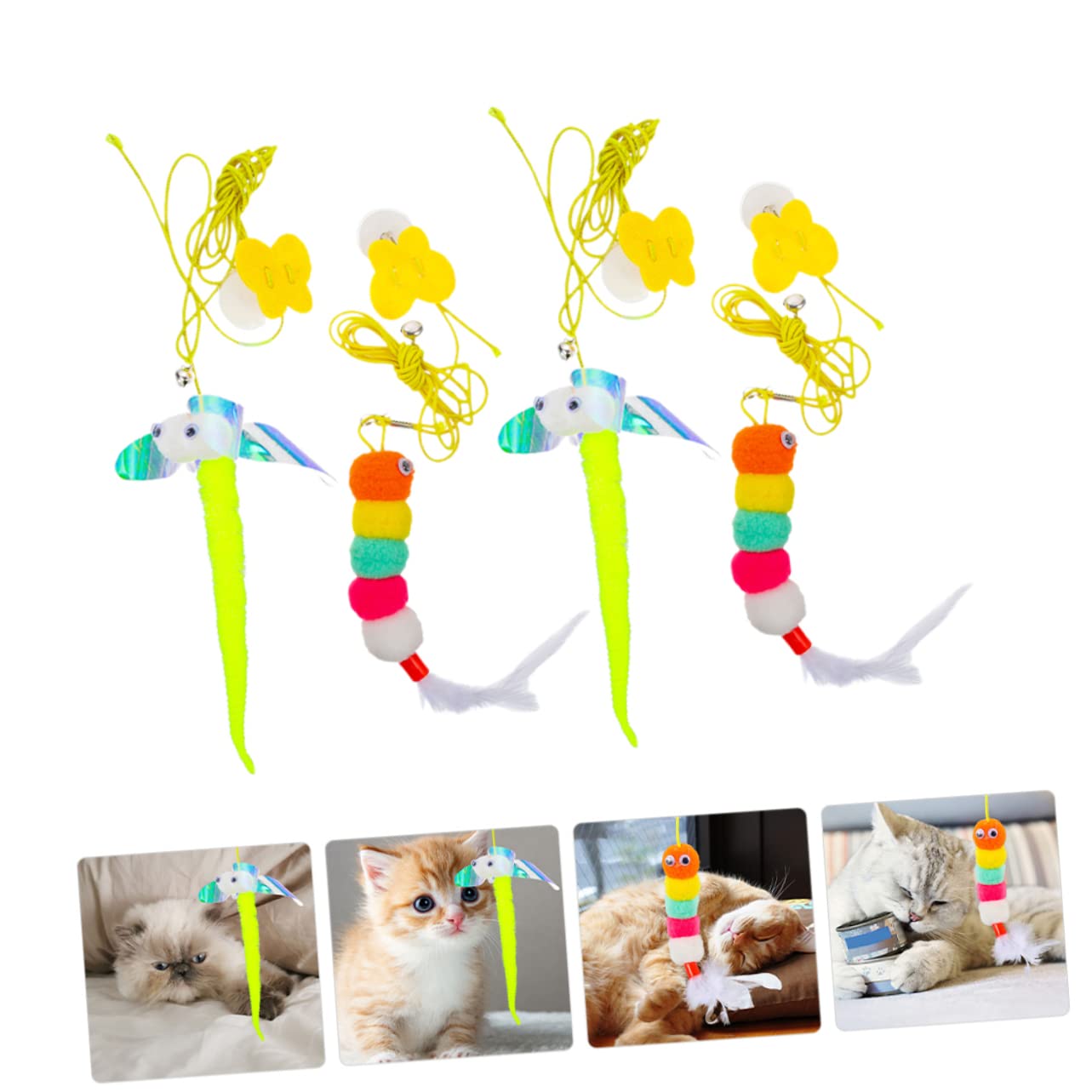 Happyyami 20stücke Katzenminze Spielzeug Einstellbare Und Tragbare Katzenangel Mit Bunten Federn Interaktives Katzenspielzeug Für Kitten Und Haustiere Fördert Bewegung Und Spielspaß