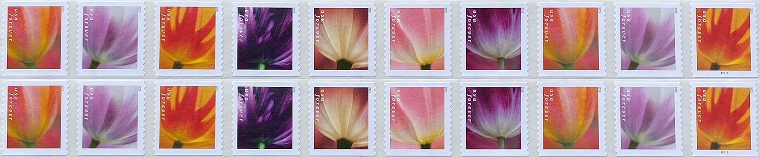 USPS 2023 Tulip Blossom Forever First Class Postage Stamps (20 Count)