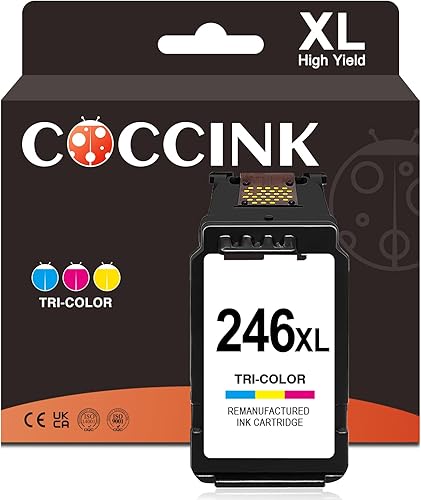 COCCINK Cartucho de tinta de color 246XL para Canon Pixma TS302 TS3122 TS3300 TS3320 TS3322 TR4520 MG2520 MG2522 MG2922 MX492 MX490 impresora 1