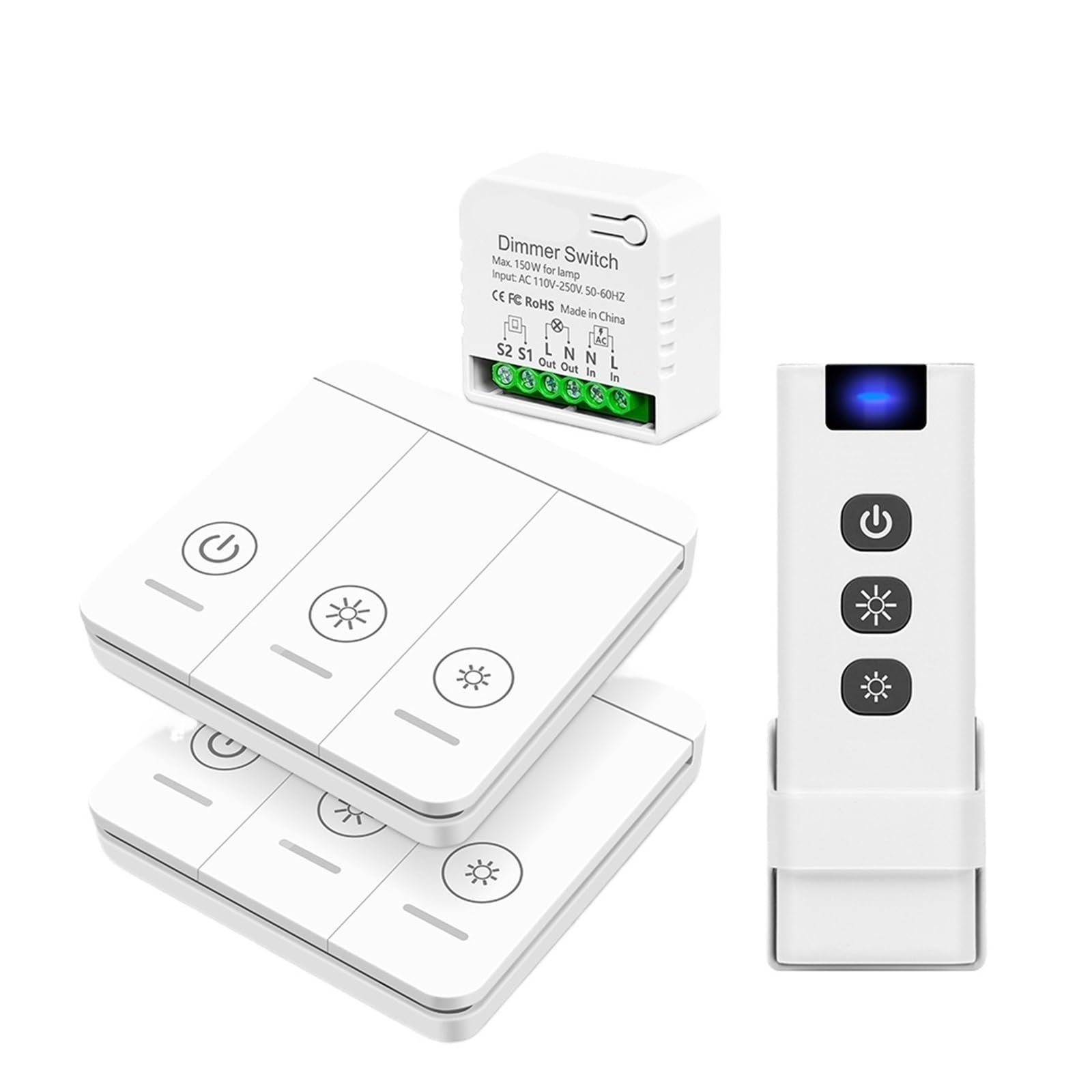 Module de télécommande éclairage AC 230V avec variateur de lumière pour lampe 150W - 2