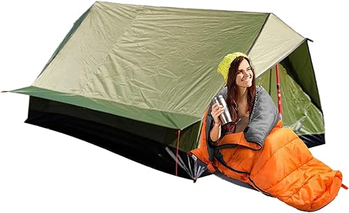 Tienda de campaña para mochileros  Refugio sin varilla para escalar  Transpirable resistente a la intemperie 1-2 personas tienda de campaña para