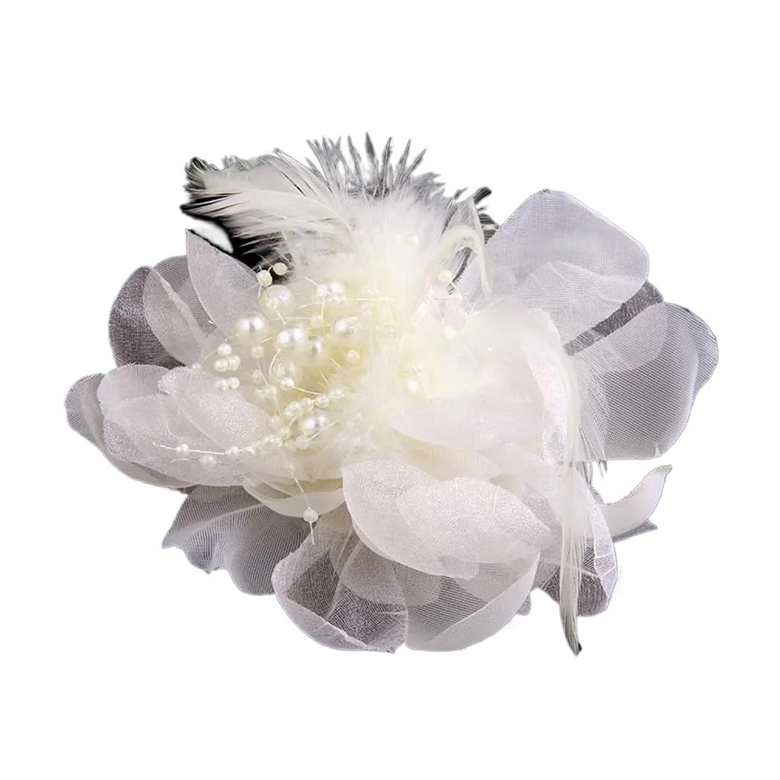 PULaif Buttons for Clothes, Women's Large Fabric Feather Flower Brooch Multicolor Corsage Lapel Pin