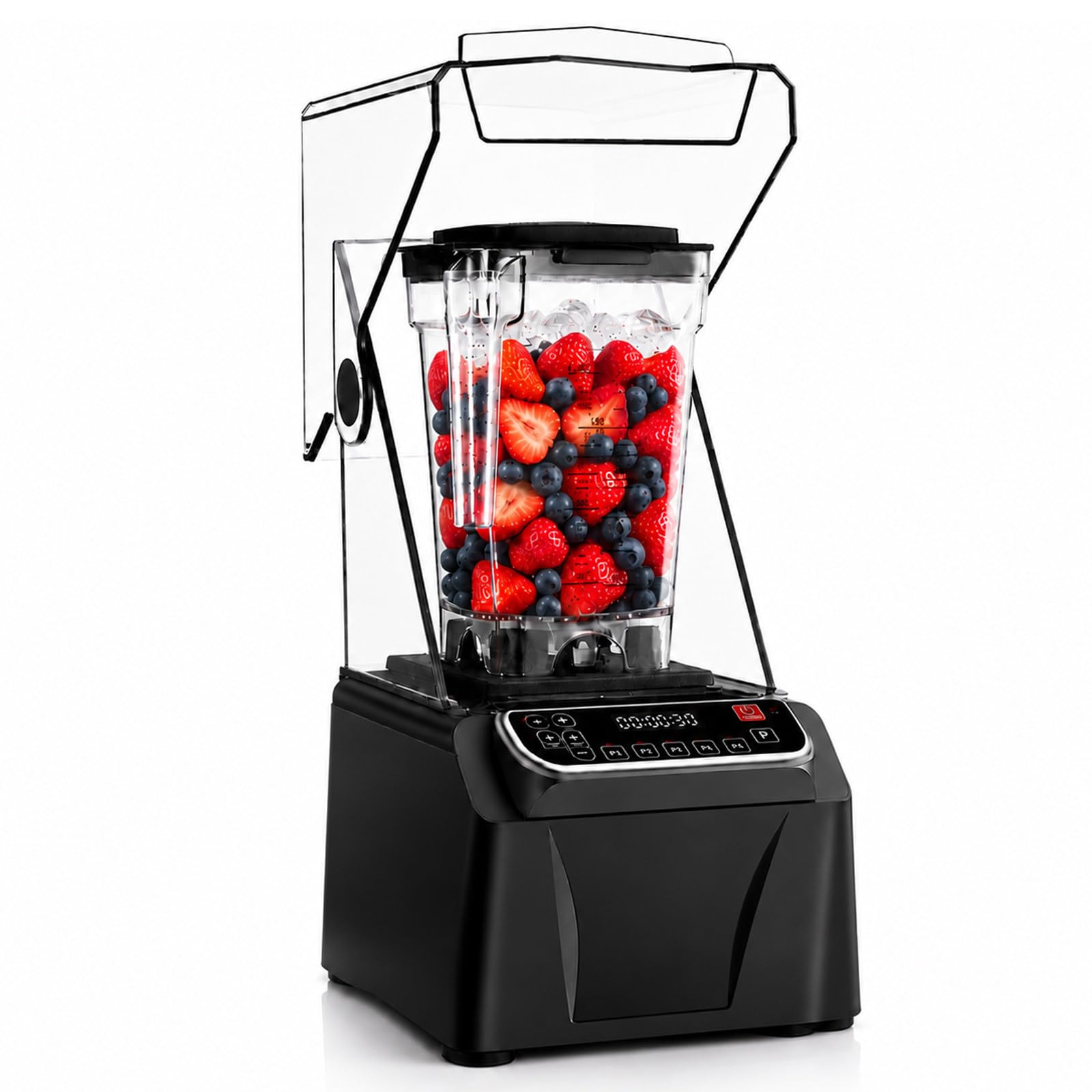 Frullatore Smoothie Professionale 2000W, 2L, 38.000 Giri/min, LED