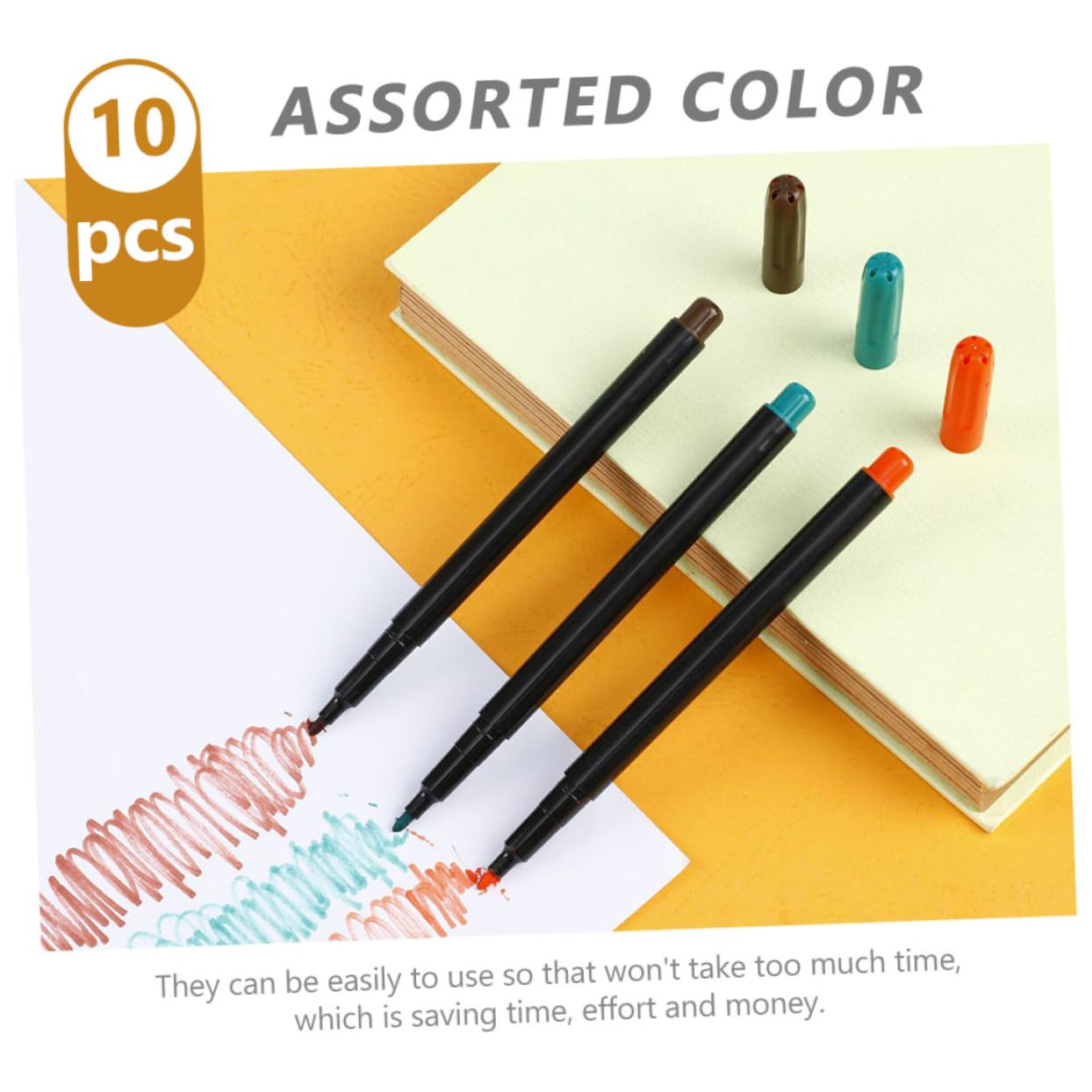 jojofuny 4 set Pennello Per Pittura In Per Acquerello Bianco Lavabile Pennarello Per Scrittura Domestica Cancelleria Per La Scuola Pennarello 10 pezzi * 4
