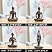 OwMell Lot of 4 Meditation Yoga Pose Statue Figurine Ceramic Yoga Figure Set Decor - Patina Gold