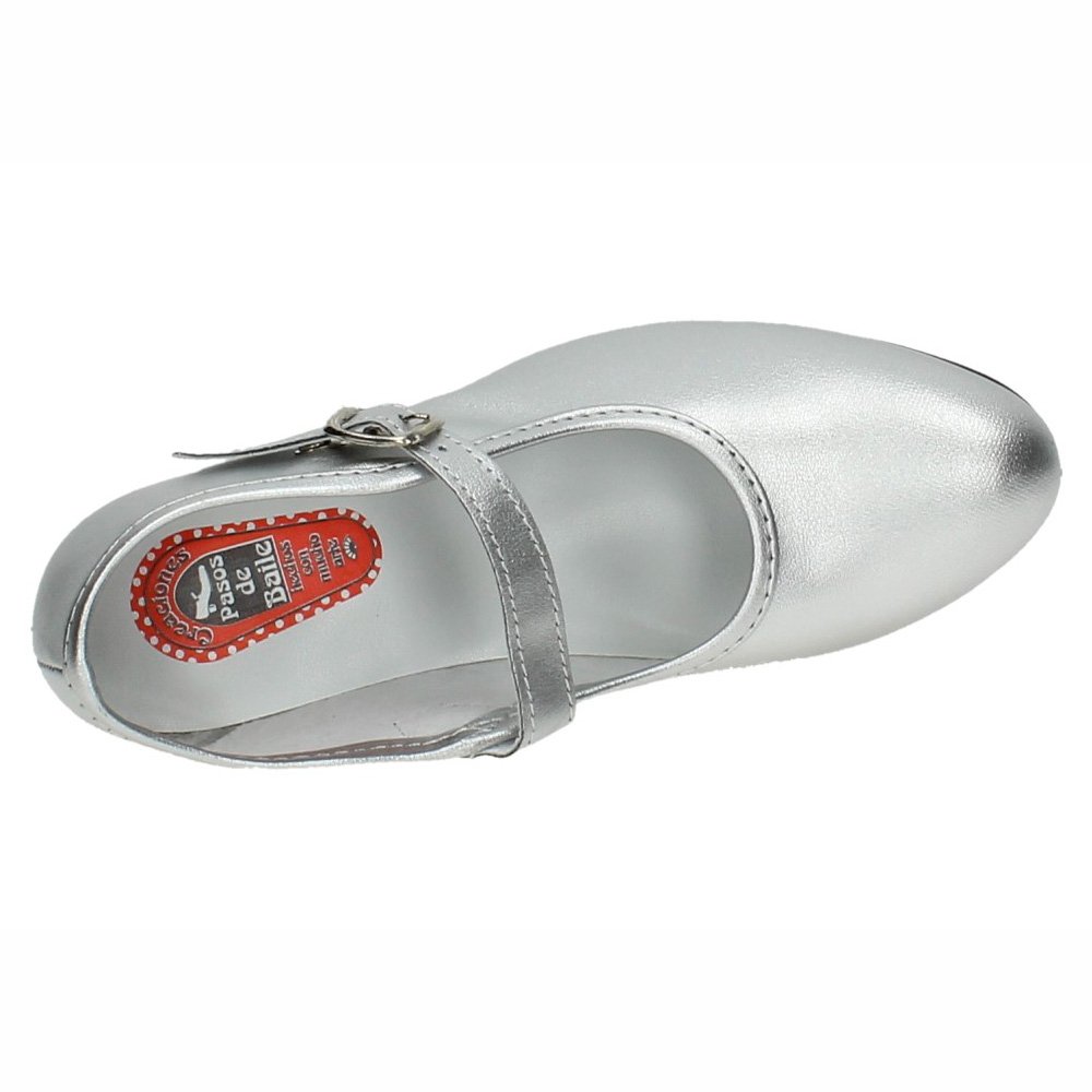 MADE IN SPAIN 22 Zapatos DE SEVILLANA O Flamenco Plata - Calzan Poco - Comprar UNA Talla MÁS NIÑA Zapatos TACÓN