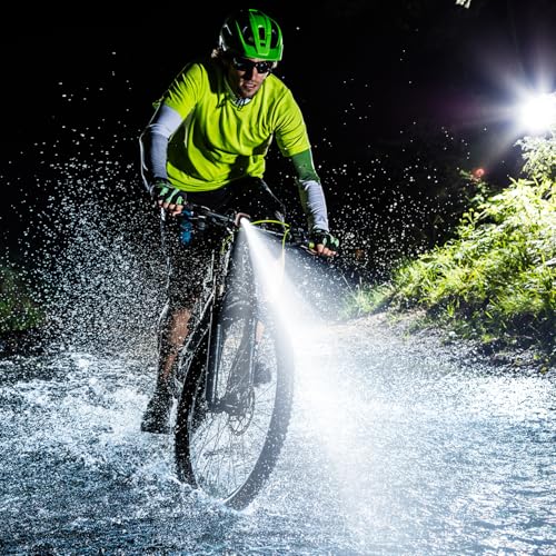 OnMeto Fahrradlicht vorne, IPX5 Wasserdicht Frontfahrrad Lampe Fahrrad licht，USB Type-C Wiederaufladbares Fahrradleuchten für Fahrrad (Rosa) – Ansicht 3