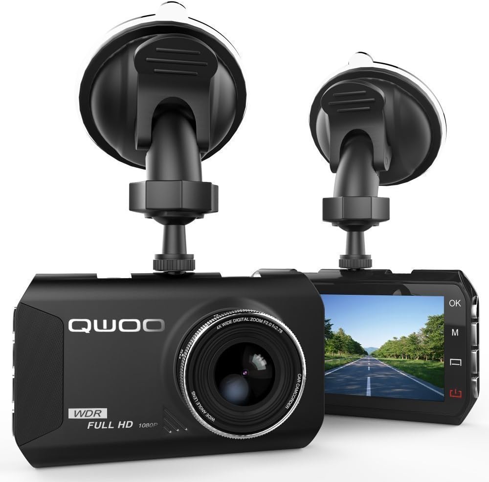 Car Dash Cam ,QWOO 3" LCD Screen Dash Cam Full HD 1080P 170° Wide Angle Dash Camera Zoomable Car Blackbox Camcorder Dash Camera Dashboard Driving Video Recorder with Night Vision G-sensor, Motion Detection,Loop Recording