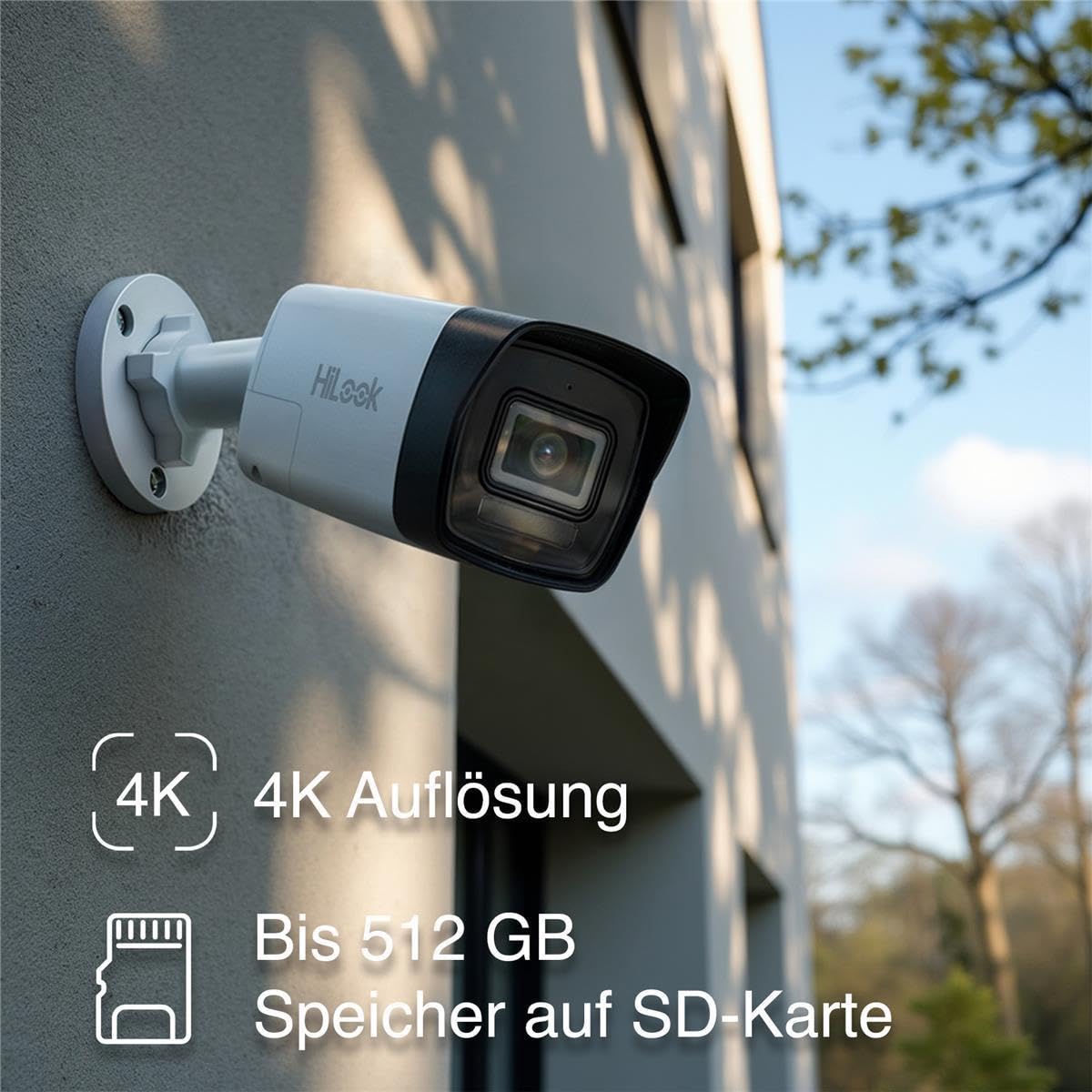 HiLook® by HIKVISION Überwachungskamera Set mit KI Personenerkennung und Hybrid Light Farbnachtsicht 8MP 4K PoE 8 Kameras IP67 wetterfest 2TB NVR vandalismusgeschützt Outdoor App Steuerung