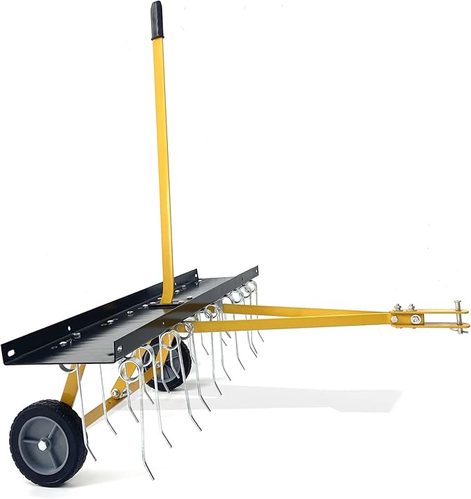 COATTOA 40Inch Lawn Sweeper Tow Behind Dethatcher
