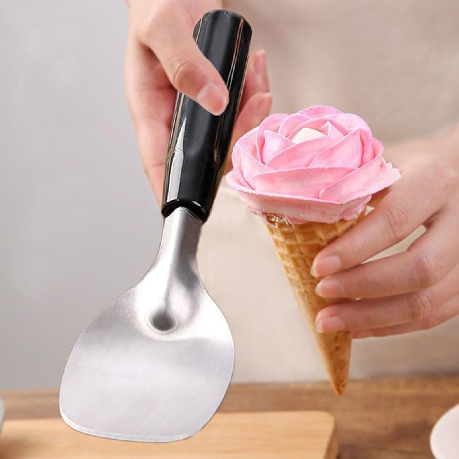 Lot de 6 cuillères à glace en acier inoxydable 430, cuillères à dessert glacées robustes en métal, pour pâte à biscuits, outil de service en cuisine pour usage