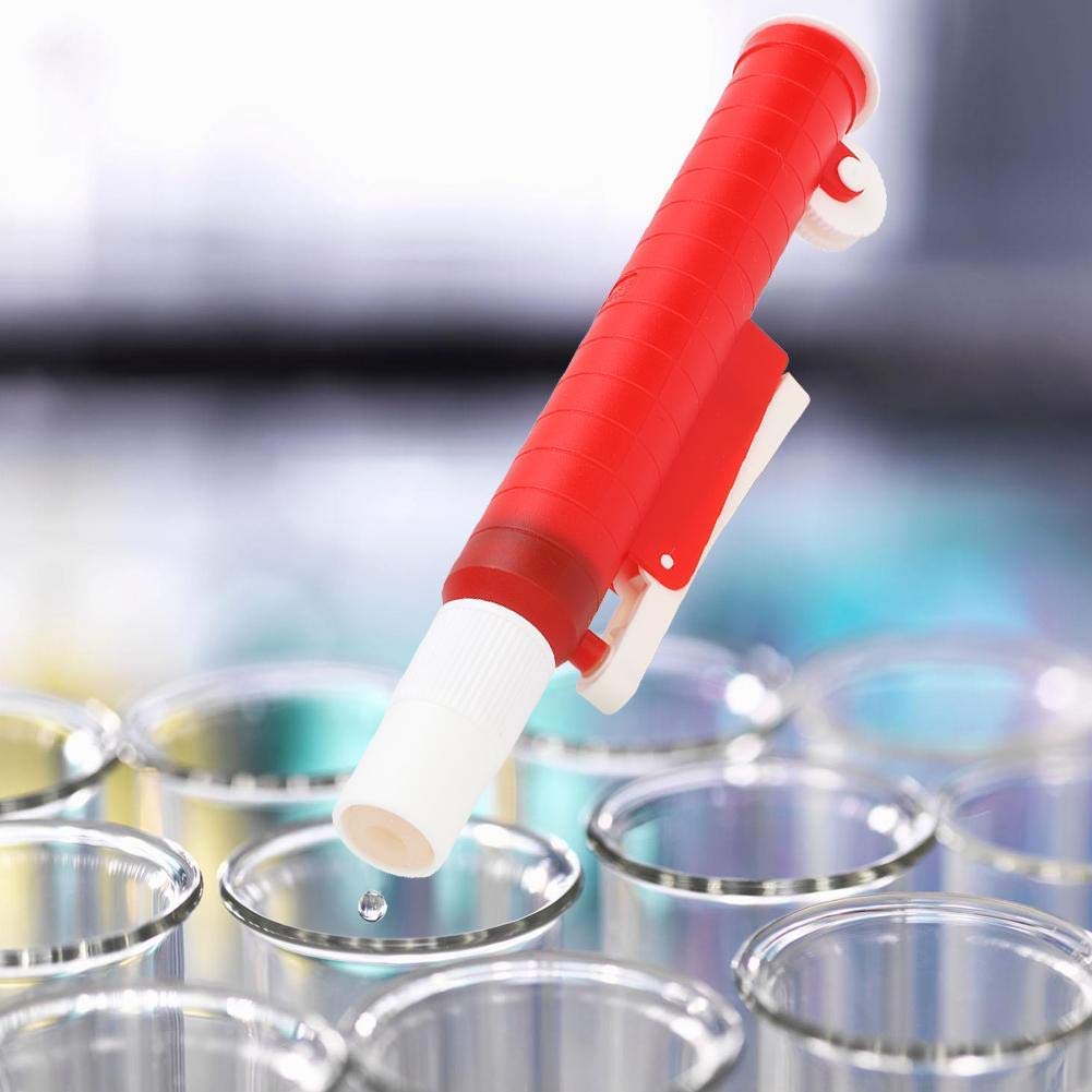 Pompe à pipette, 25 ml, pompe à pipette pour pipettes jetables en plastique et en verre, pipette de laboratoire rouge