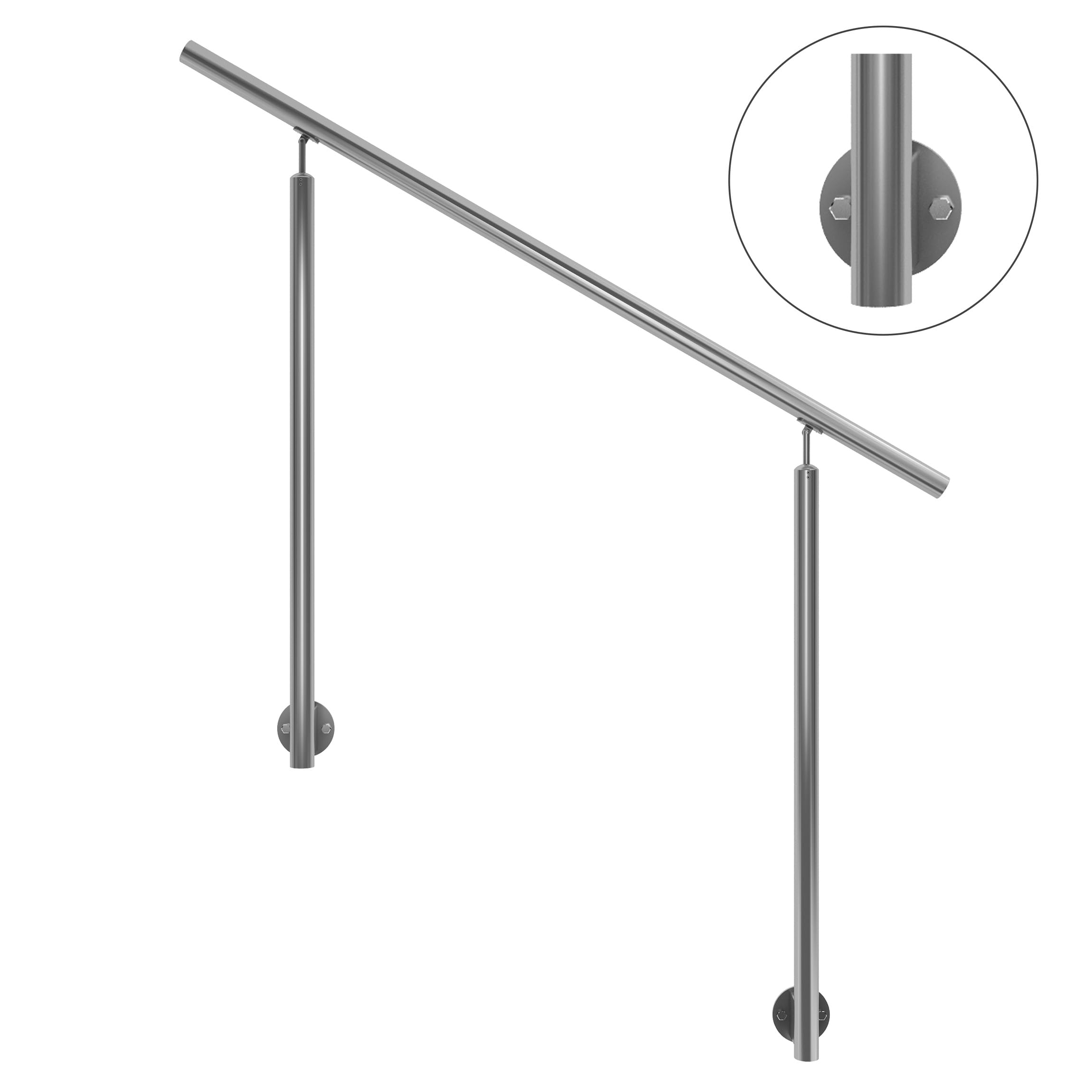 DOLLE Geländer Edelstahl Hauseingang seitliche Montage 2 Pfosten Länge 150 cm Höhe 100 cm witterungsbeständig