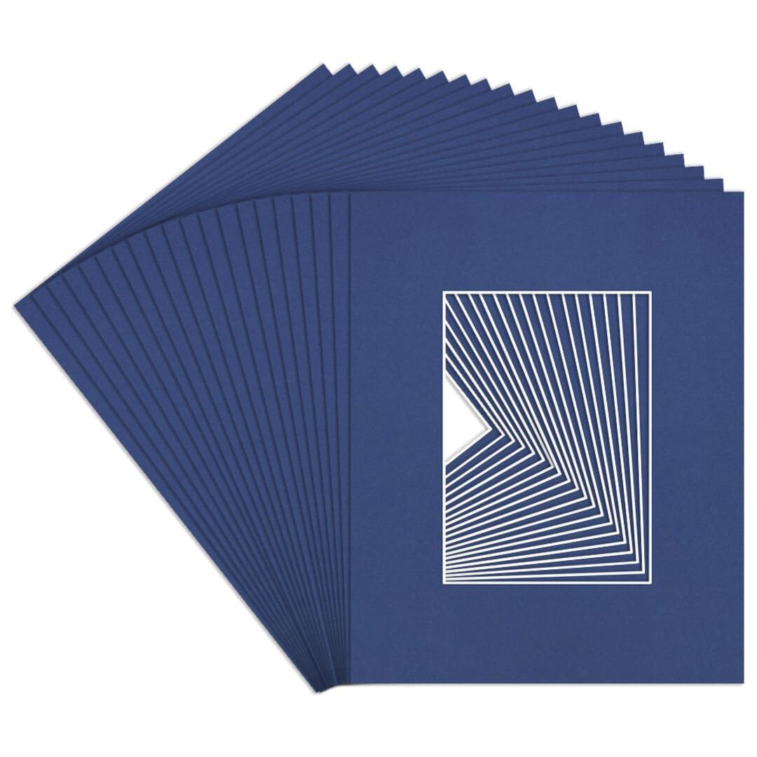 Procut Global 20x16" Blue Picture Mounts to Fit A4 Aperture - Precision Cut Cardboard Photo Mount - Ideal for Frames, Prints, Artwork & Certificates - Sizes & Colours Available - 20 Pack