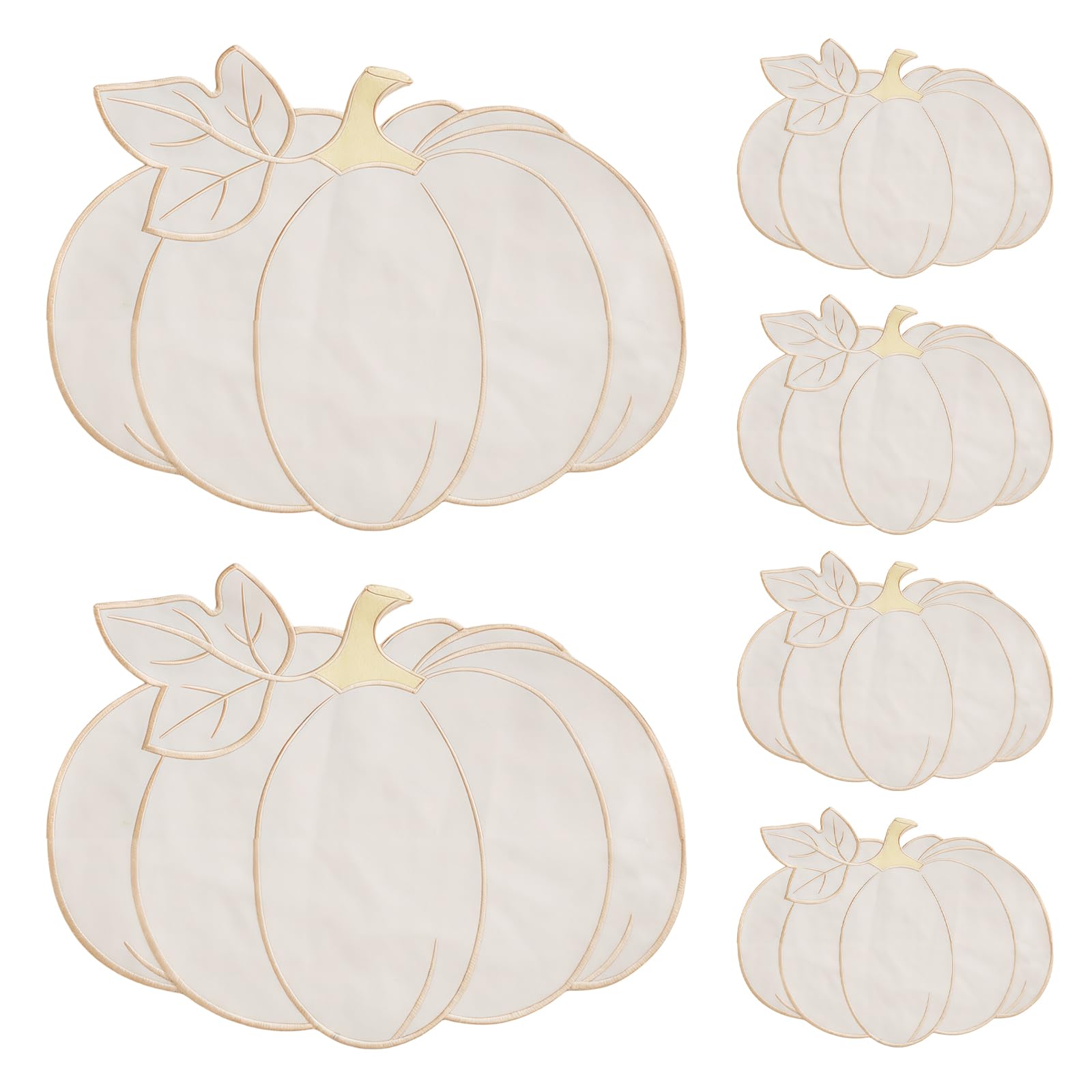 AstraGlam Fall Thanksgiving Halloween Pumpkin Placemats Set of 6 – Autumn Table Decorations Indoor Farmhouse Harvest Pumpkins Round Placemats for Halloween Party Kitchen Dining