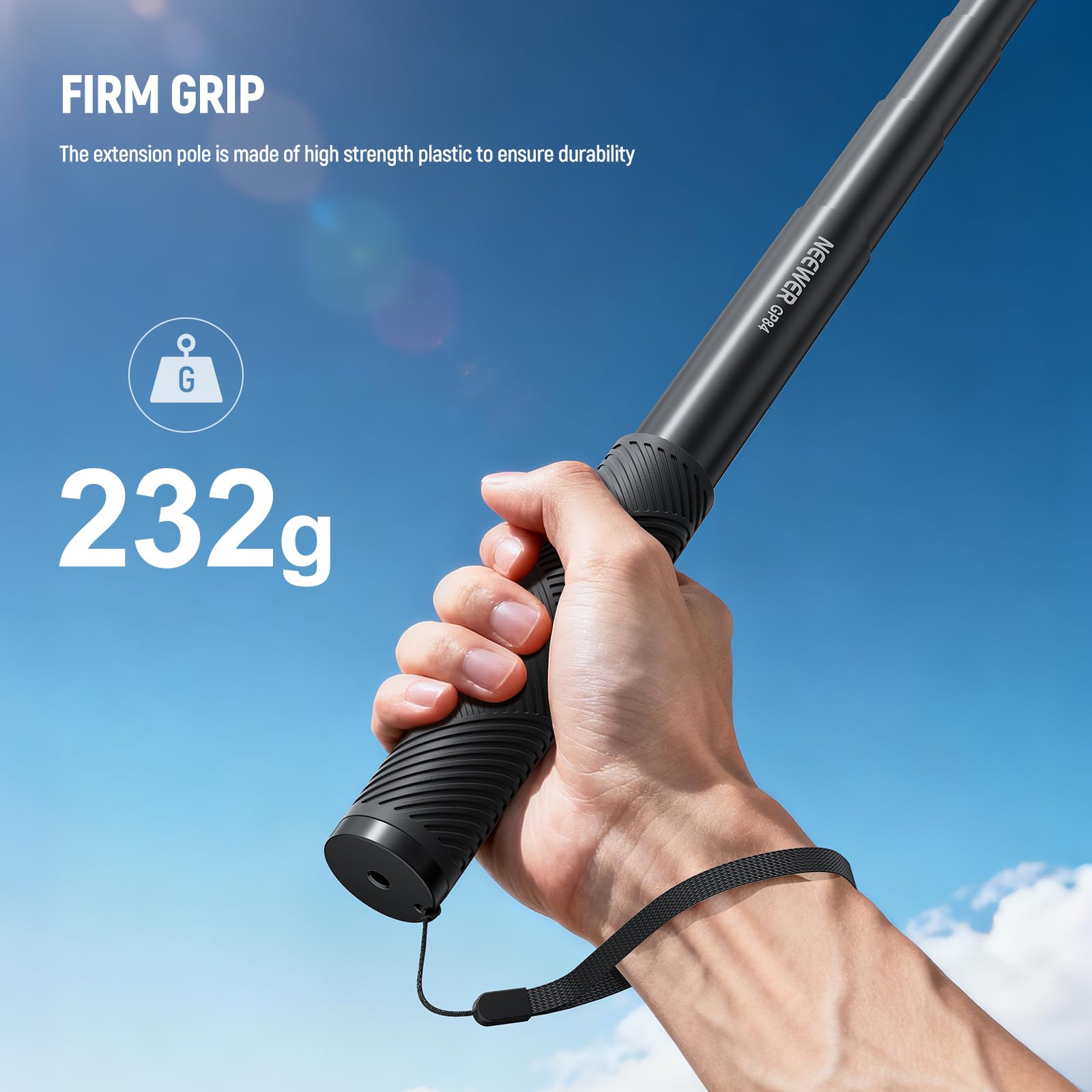 NEEWER Zestaw drążków przedłużających kompatybilny z DJI OSMO Action 5 Pro 4 3 GoPro Insta360 AKASO, 153.7 cm niewidoczny kij do selfie, adapter kamery sportowej i magnetyczny uchwyt do szybkiego
