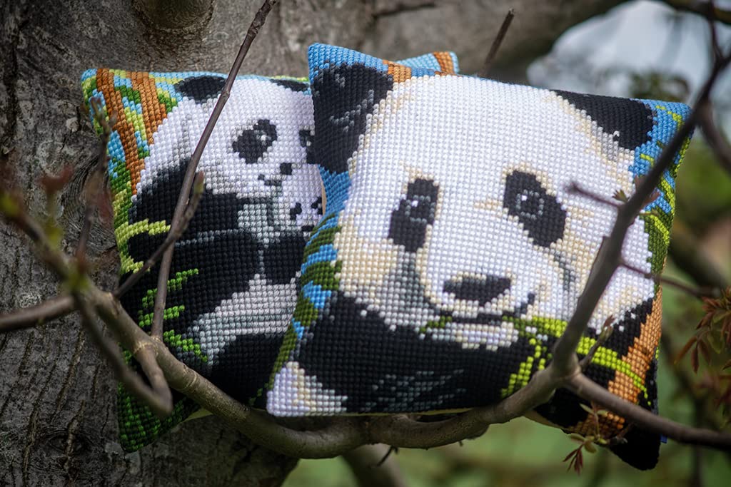 Vervaco Punto De Cruz Kit Cojin Decorativo PANDA Manualidades