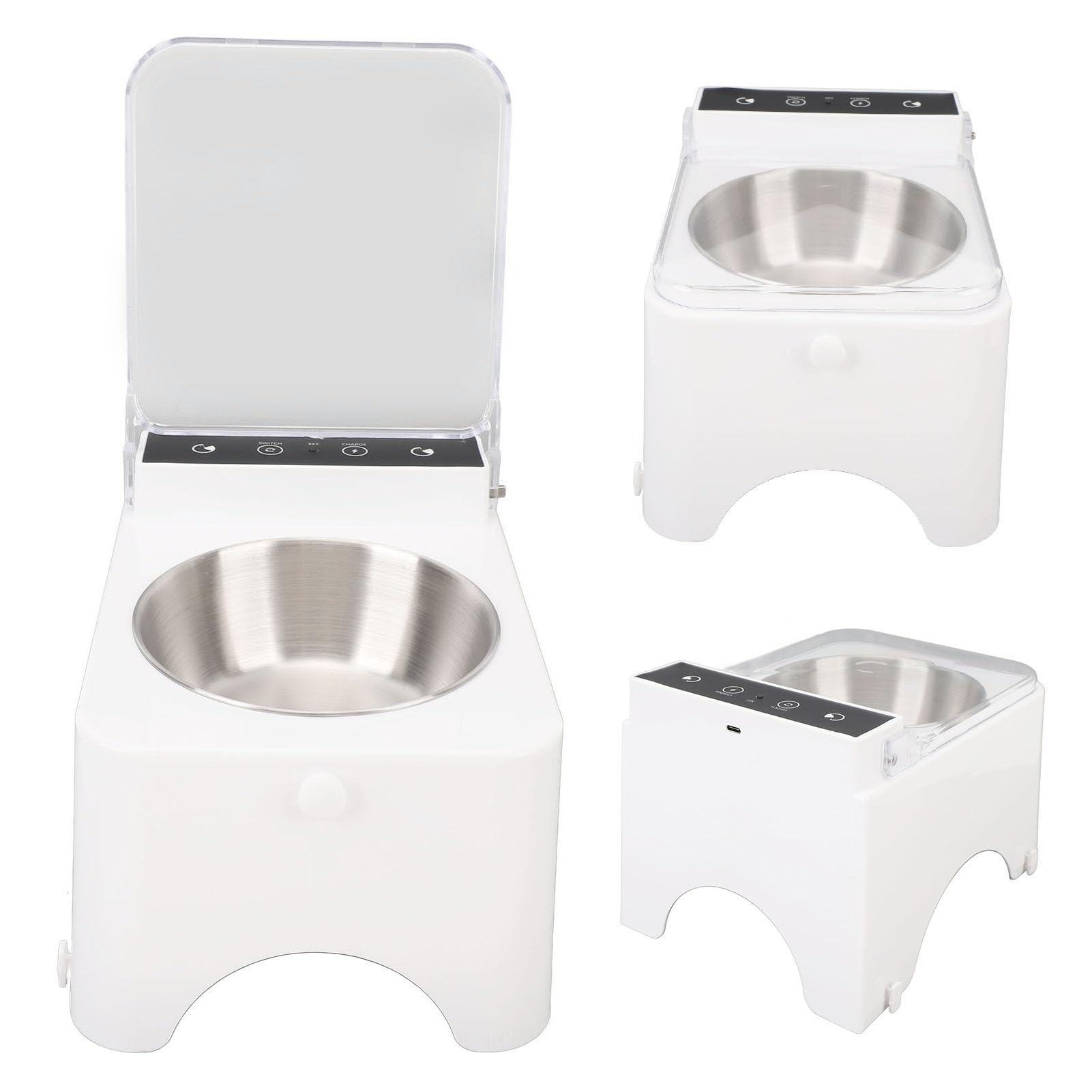 Alomejor Mangiatoia con Rilevamento Automatico per Gatti Design Intelligente, Igienico e Robusto per Animali Domestici da Interni Soluzione di Alimentazione 21 X 16 X 15 Cm (stile 1)