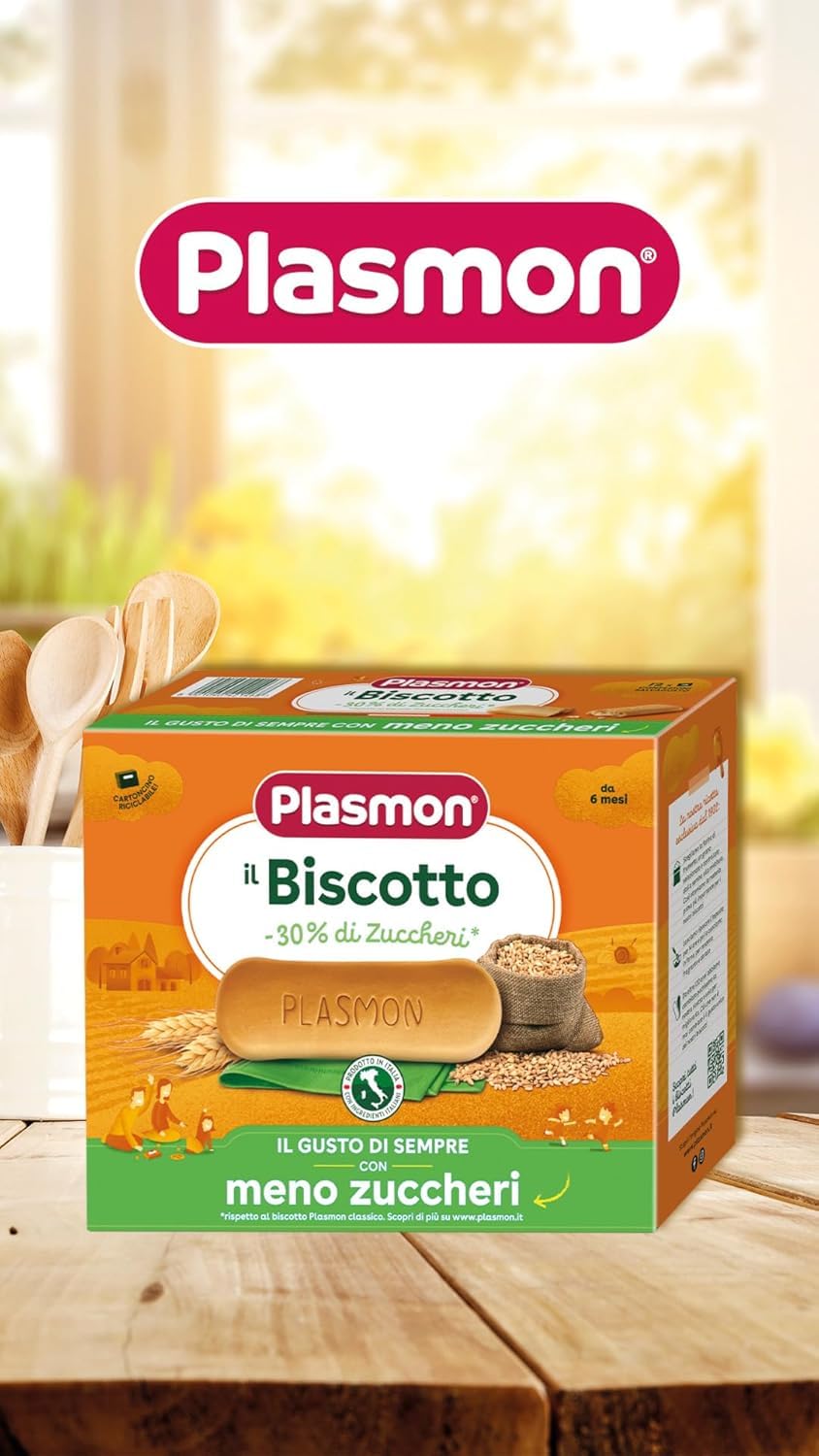 Plasmon Biscotto -30% Zuccheri 6x320g 100% Grano Italiano Selezionato Italian Gourmet Polpa 400g