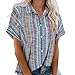 VEMOW Blusas y Camisa con Botones Camisetas Manga Corta Mujer Elegantes T-Shirt, Verano Informal Suelto Blusa Túnico Tops Estampado de Raya Tallas Grandes Fiesta Tshirt Original tee(A Gris,XXL)
