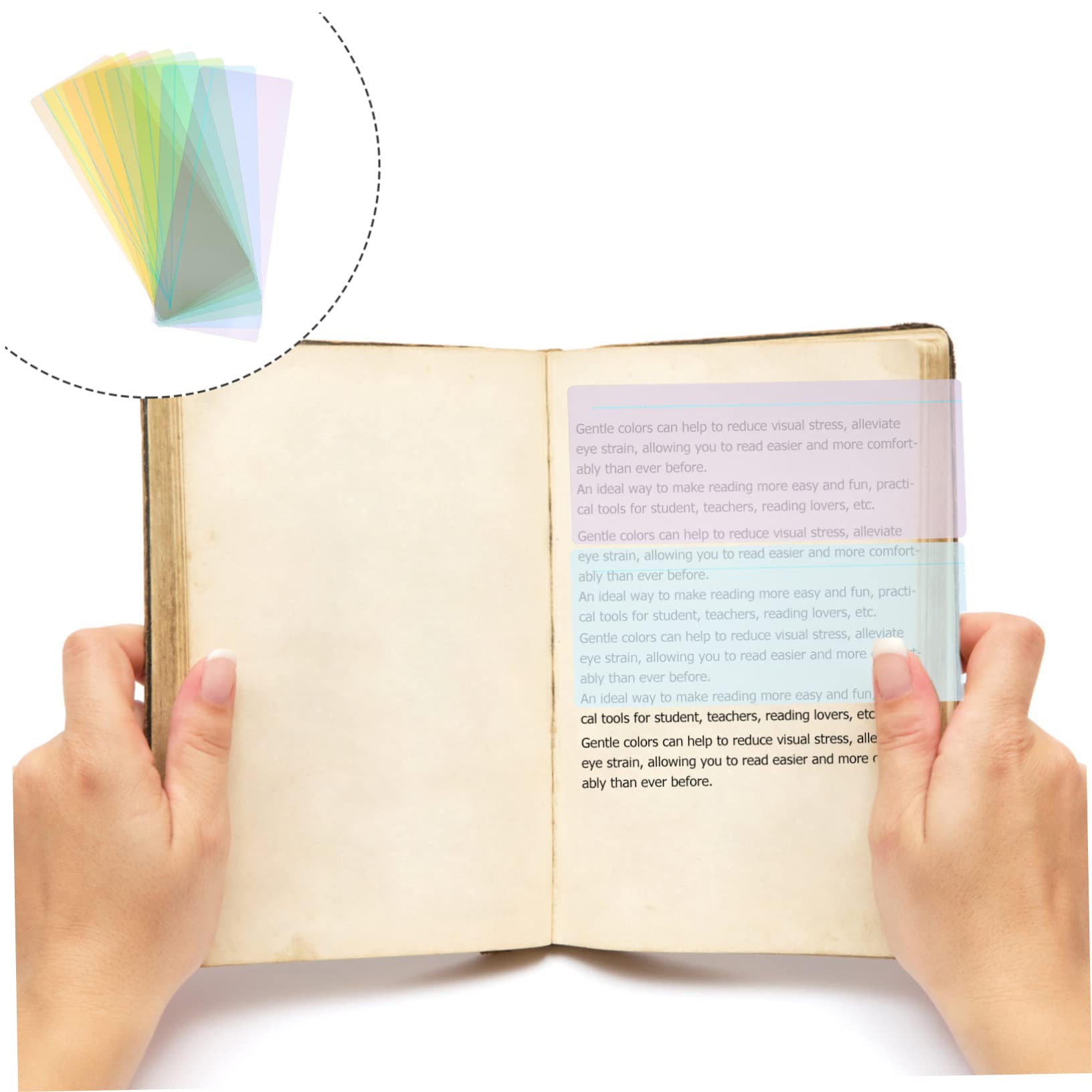 jojofuny 3 Set Striscia Luminosa Di Aiuto Alla Lettura Divisori Adesivi Etichette Adesive Segnalibri Bookmark Strisce Di Lettura Guidata Evidenzia Le Strisce Di Lettura Pvc 8 Pezzi*3