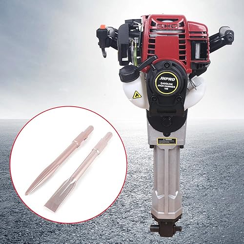 Miniatura 2 de Martillo de demolición a gas 37.7cc, disyuntor de hormigón multifuncional de gasolina de 4 tiempos con 2 cinceles para construcción de piso de