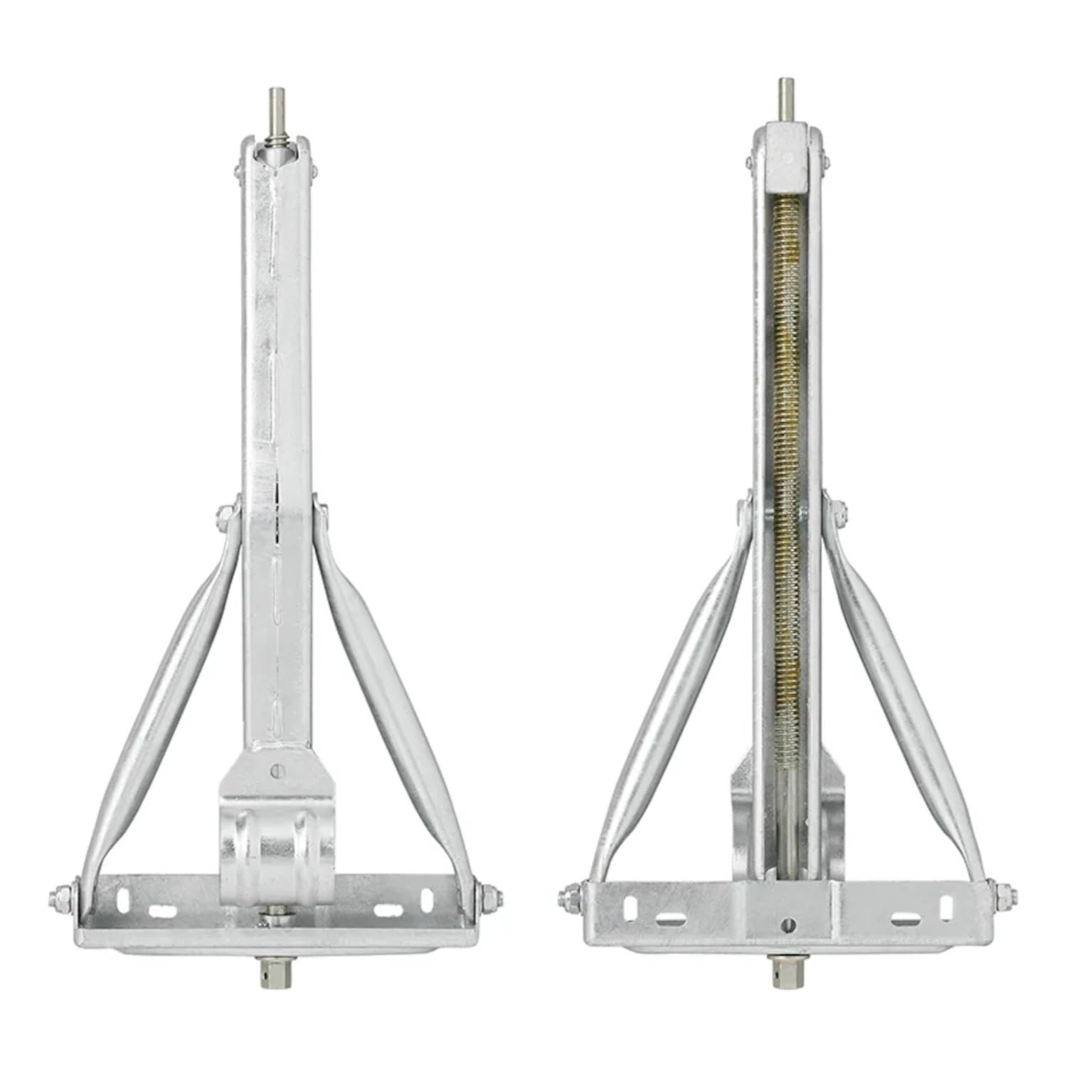 Preiswert & Gut 2X Nivellierstützen für Wohnwagen Anhänger ohne Systemchassis Set höhenverstellbar aus verzinktem Stahl mit Trapezgewinde zur sicheren Abstützung bis 1500 kg je Stütze