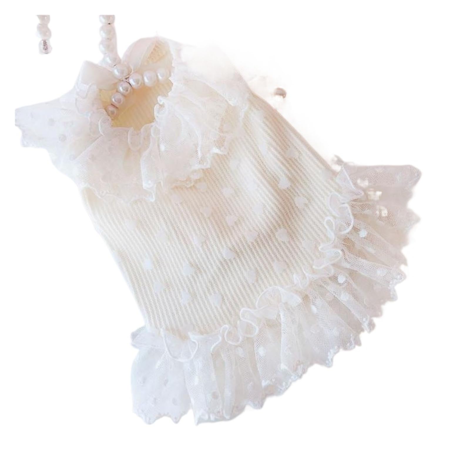 Robe princesse tutu pour chien et chat en dentelle blanche taille L
