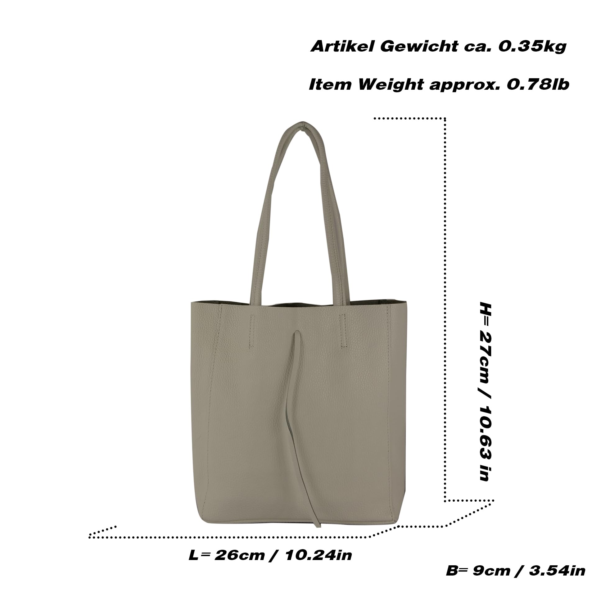 modamoda de - T253 - Ital. Bolso con asa y bolsillo interior de piel