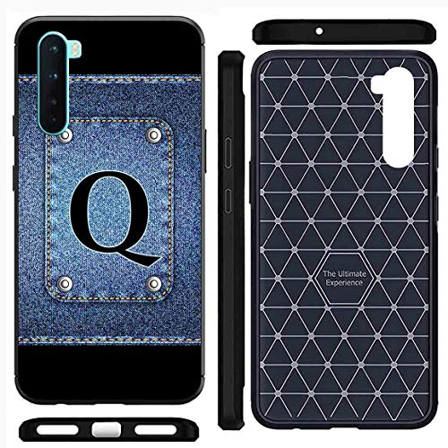 Image of Amazon Brand - Solimo Designer Button Jeans Alphabet-Q Printed Soft & Flexible Hybrid Back Case Mobile Cover for OnePlus Nord