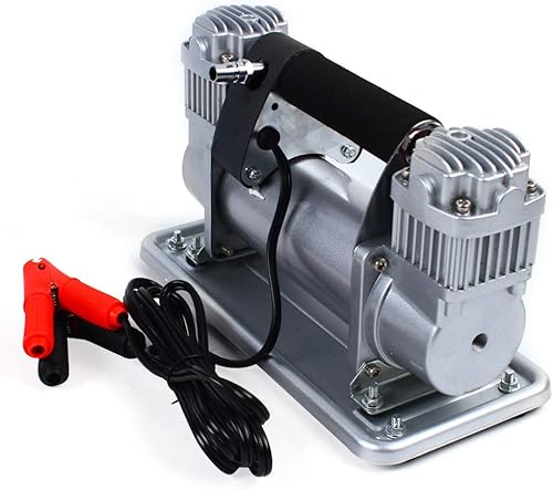 Miniatura 5 de Compresor de aire portátil 12 V 480 W 150 PSI resistente doble cilindro manguera de aire bomba de aire inflador de neumáticos para cochebicicleta y