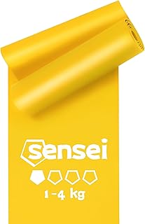 SENSEI® Set di Fasce Elastiche Fitness – Lattice Naturale, 2m Lunghezza, per Ginnastica, Allenamento & Fisioterapia