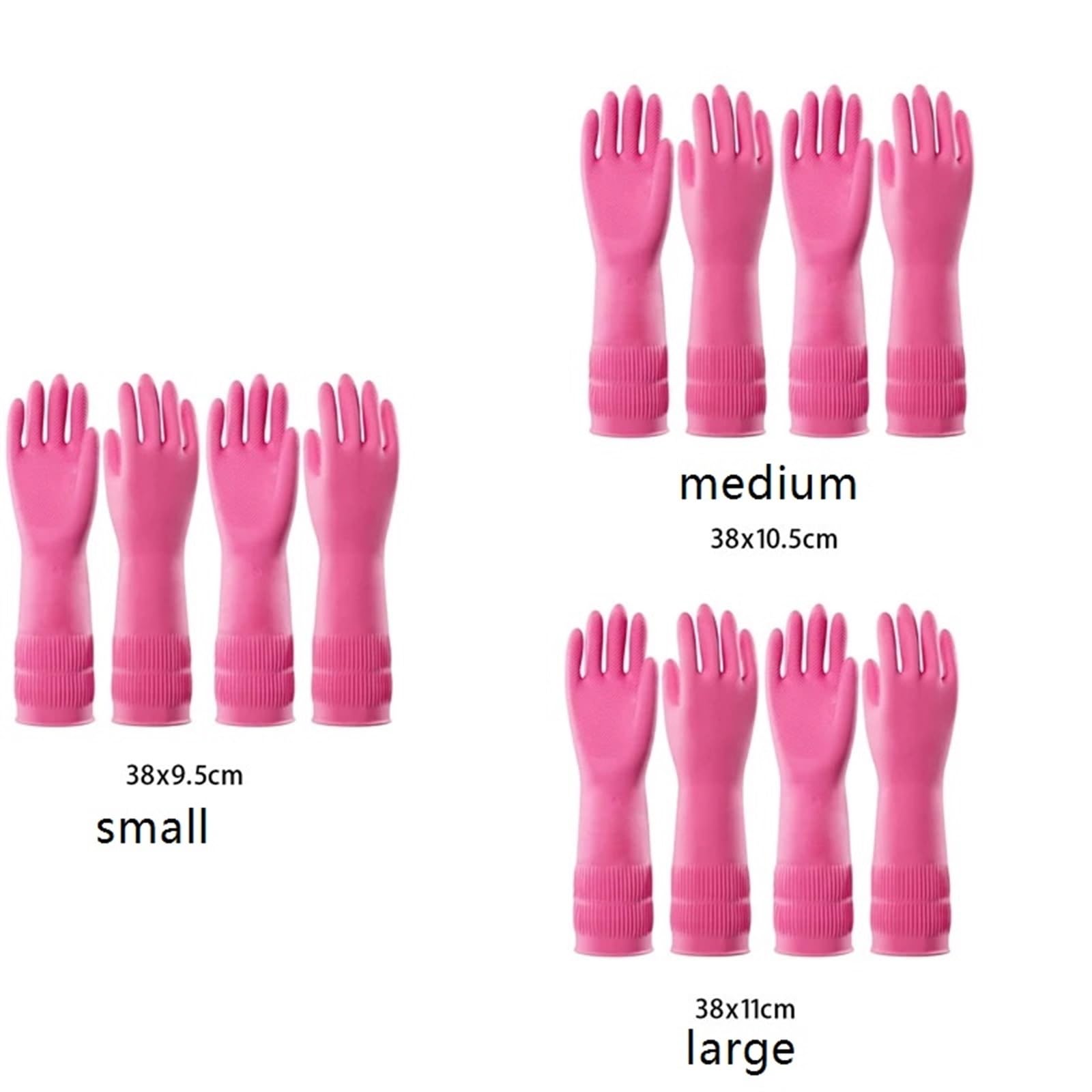 Rubber Gloves 2 pares de guantes goma for limpieza lavavajillas, reutilizables, impermeables, antideslizantes para todo tipo de tareas de limpieza(S)