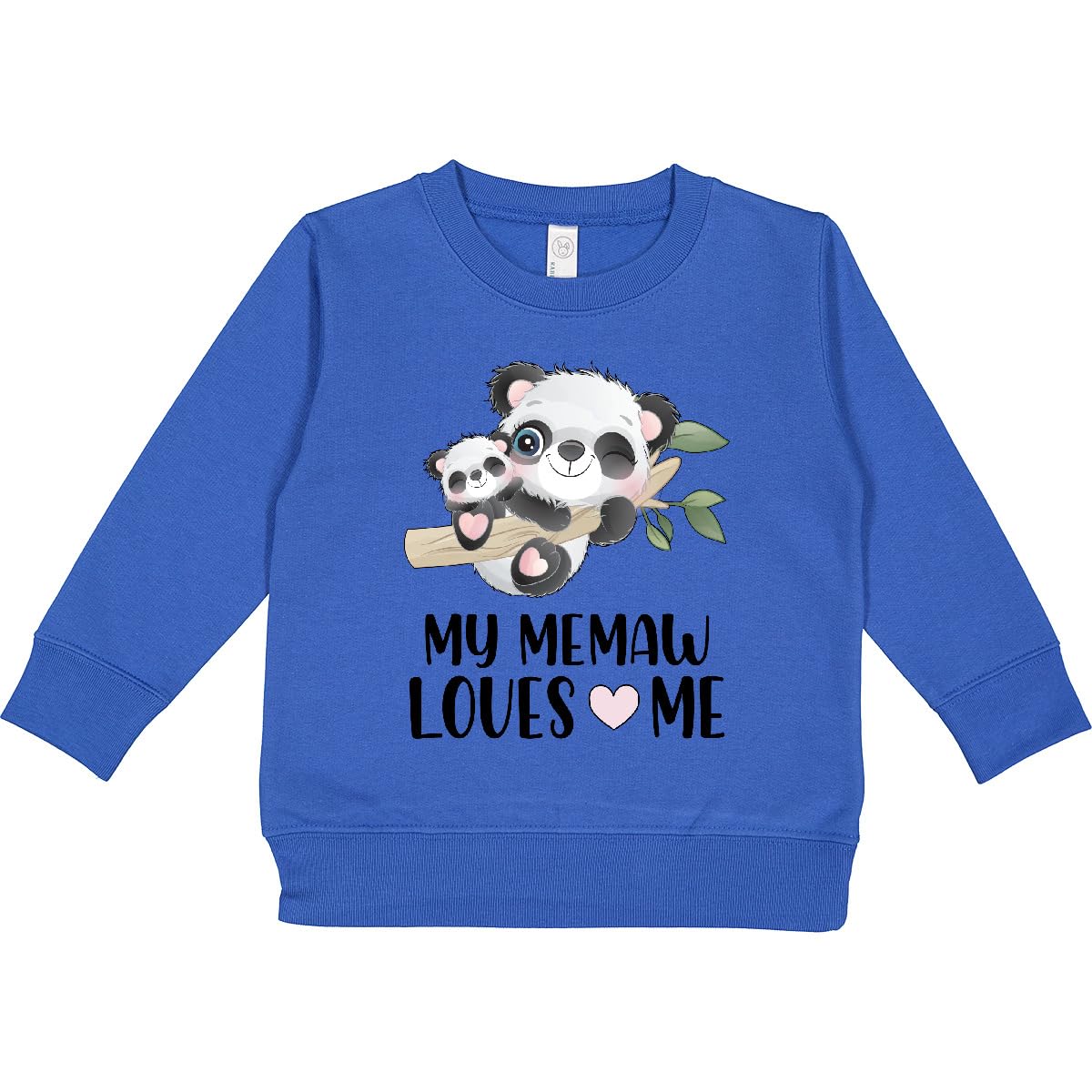 inktastic Kawaii Pandas My Memaw Loves Me Toddler Sweatshirt 5-6 Royal 42950