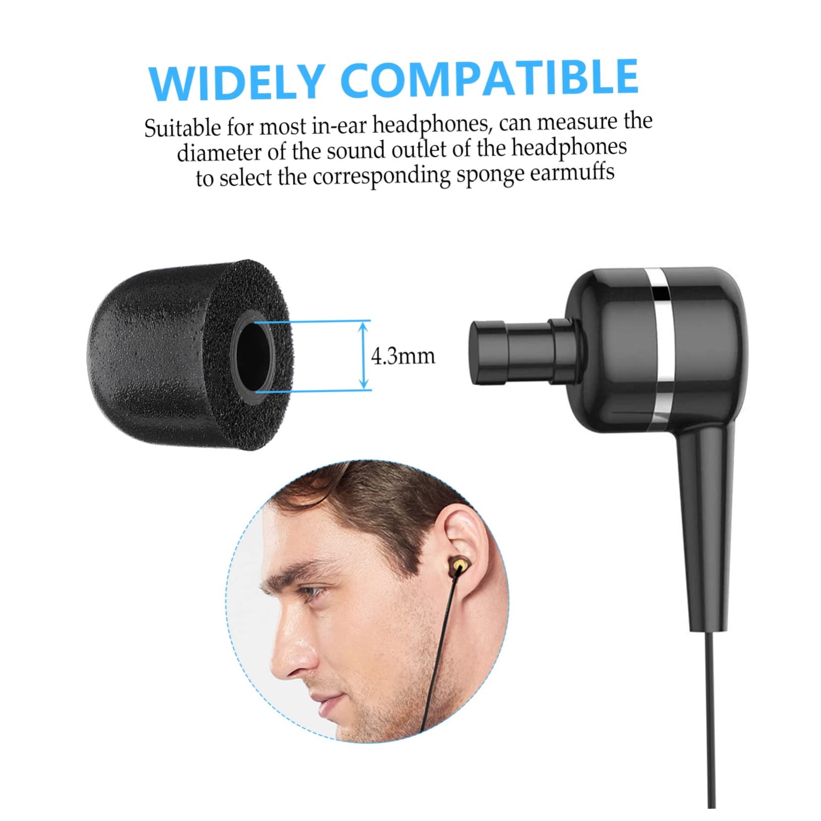 UKCOCO 40piezas Almohadillas De Repuesto para Auriculares Ear Tapones Memoria Anti-deslizantes Compatible La Mayoría De Auriculares