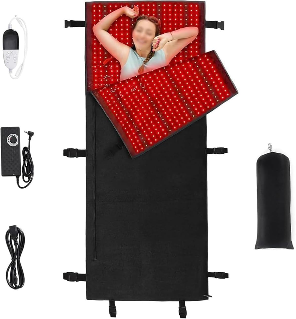 Coperta per Terapia con Luce Rossa per Tutto Il Corpo con Tecnologia A Infrarossi A 2520 LED, Funzione Timer per Alleviare Il Dolore nei Muscoli delle Spalle E della Vita