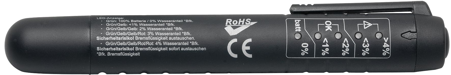 SW-Stahl 21555L Testeur de Liquide de Frein Électronique Compact | Indicateur à 5 niveaux LED pour teneur en eau, format stylo de 150 mm, compatible avec systèmes de freinage auto et moto