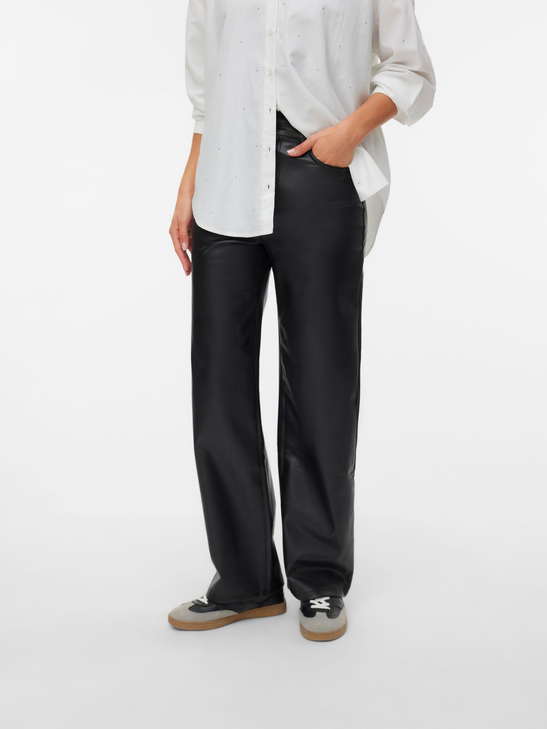 VERO MODA Female Hose mit weitem Beinschnitt VMTESSA Hohe Taille Hose