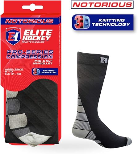 Miniatura 2 de Elite Hockey, notorious Pro-Series Calcetines de compresión para pantorrilla (un par)