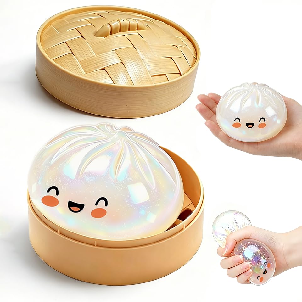 Dumpling Toy, Dumpling Squishy Toy, Dumpling Glitter Squishies, Giant Dumplings Squeeze, Soft Slow Rebound Squishies Dump-lings For Anxiety Stress Relief For Adults Kids