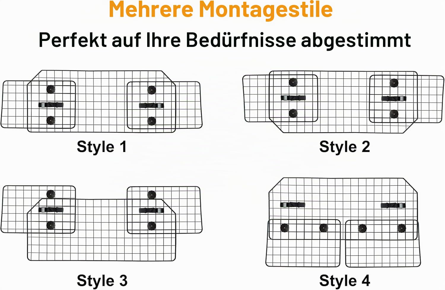 38-66.5 Zoll Hunde-Auto-Barriere für SUVs, Van, Fahrzeuge, verstellbare große Haustierbarrieren, universelle Passform, Haustier-Trenngitter für LKW Laderaum, Sicherheits-Auto-Trennwand
