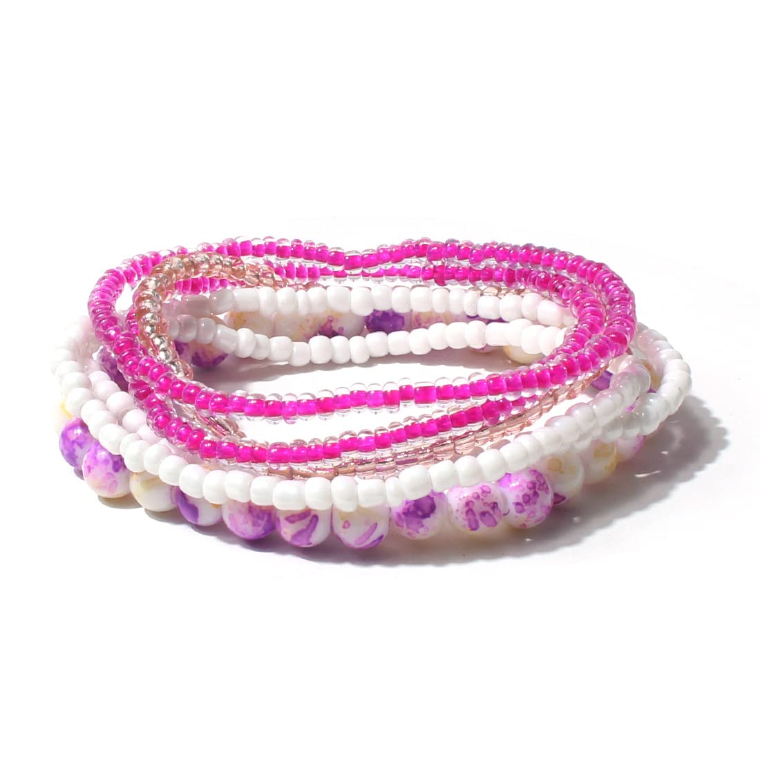 COLORFUL BLINGHandmade Stackable Beaded Bracelet Set for Women Boho Colorful Seed Beads Stretch Wristbands Bracelets
